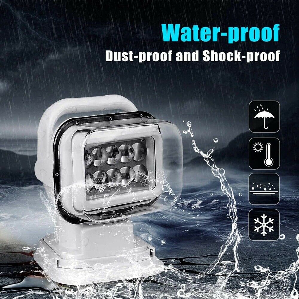 Portable Marine Searchlight Spotlight Wireless LED 12V for Boats Offroad Marine