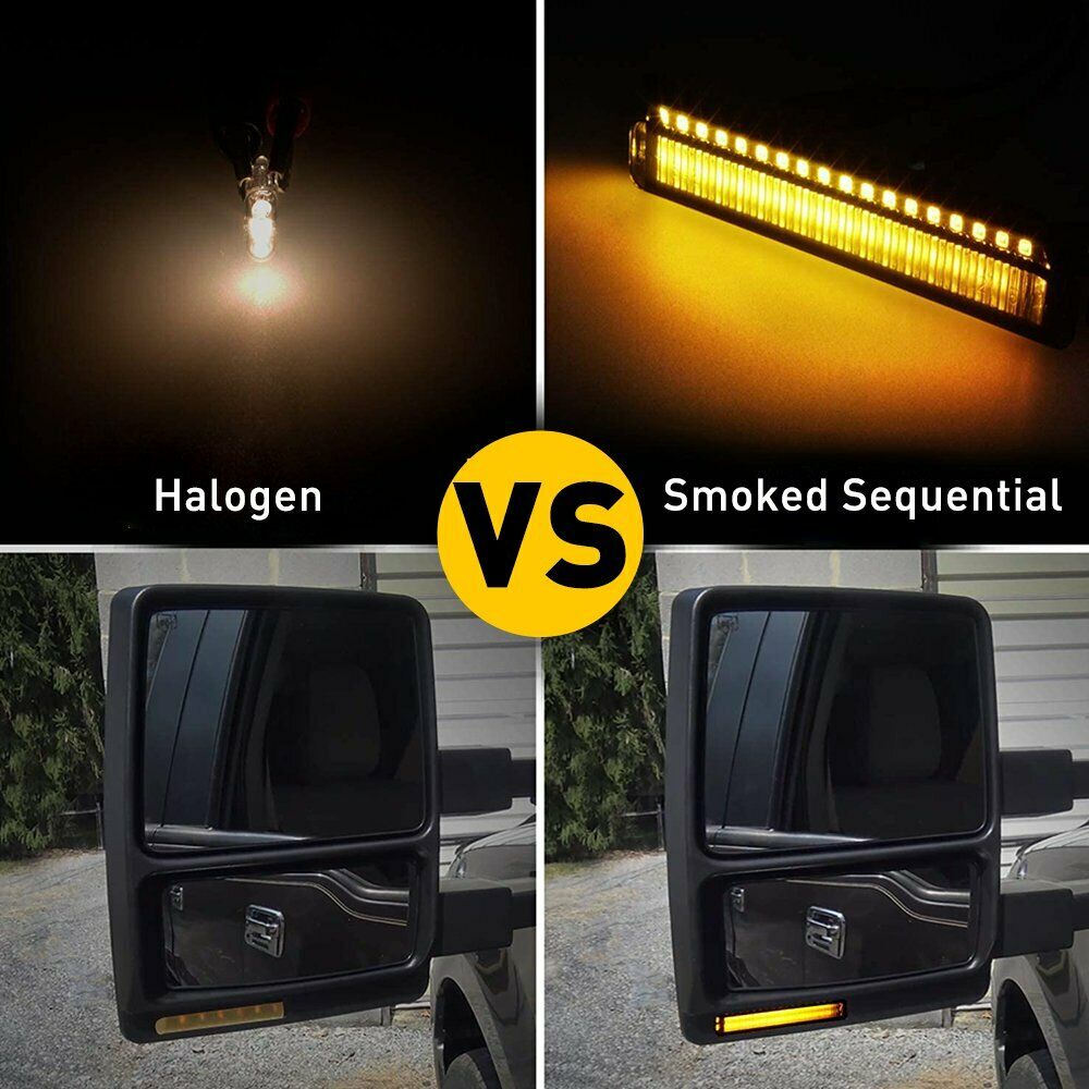 LED Under Side Mirror Turn Signal Light Bright Dynamic Sequential For Ford F-150