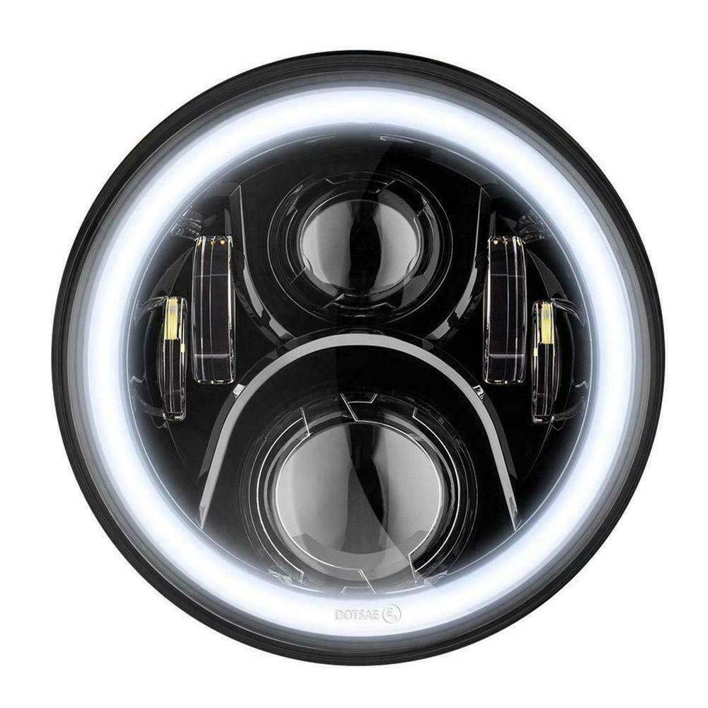 2020-2022 Indian Challenger Black LED Projection Headlight Hi/Lo DRL Halo Ring
