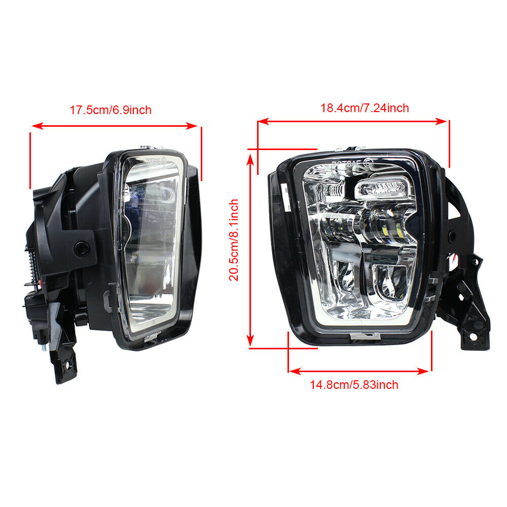 Chrome Bumper LED Fog Lights for Dodge Ram 1500 2013 2014 2015 2016 2017 2018