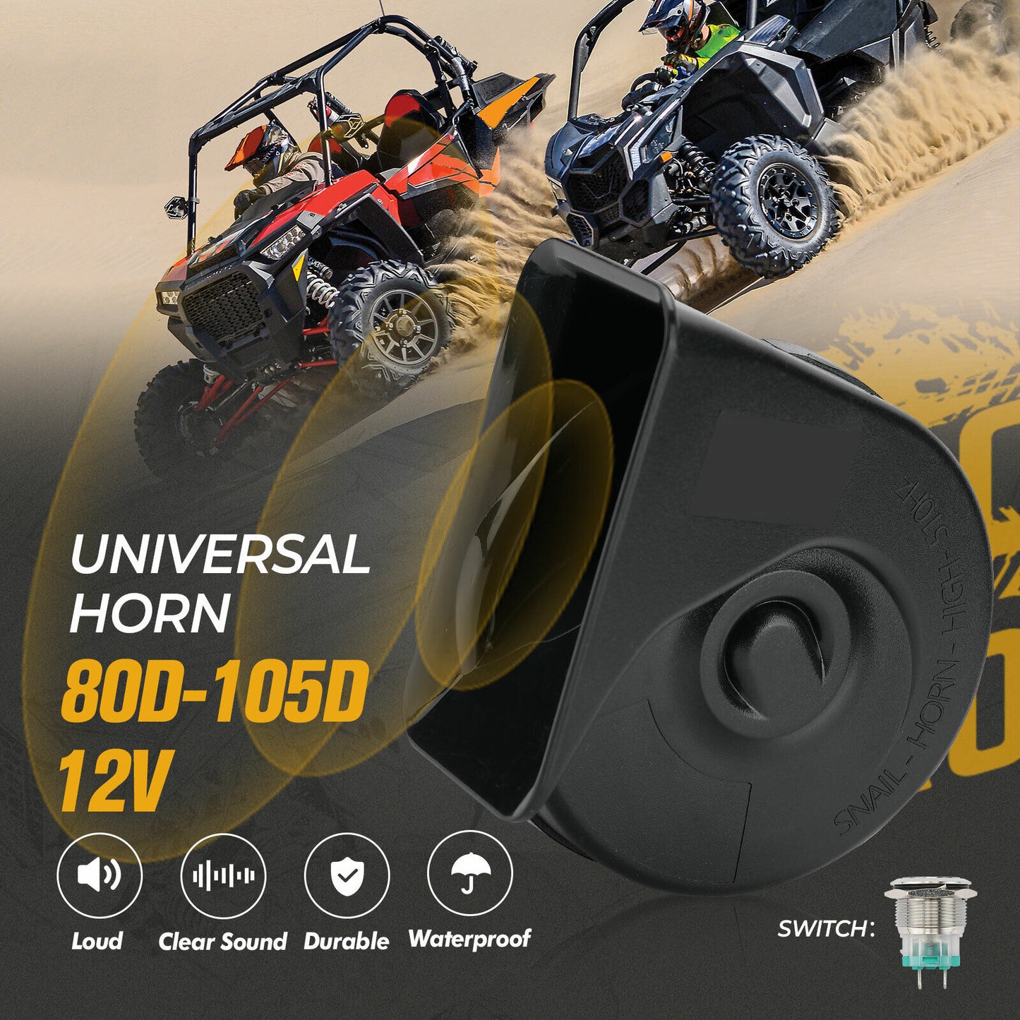 DIY UTV Turn Signal Street Light Horn Kit Column Turn Switch For Ranger RZR 1000