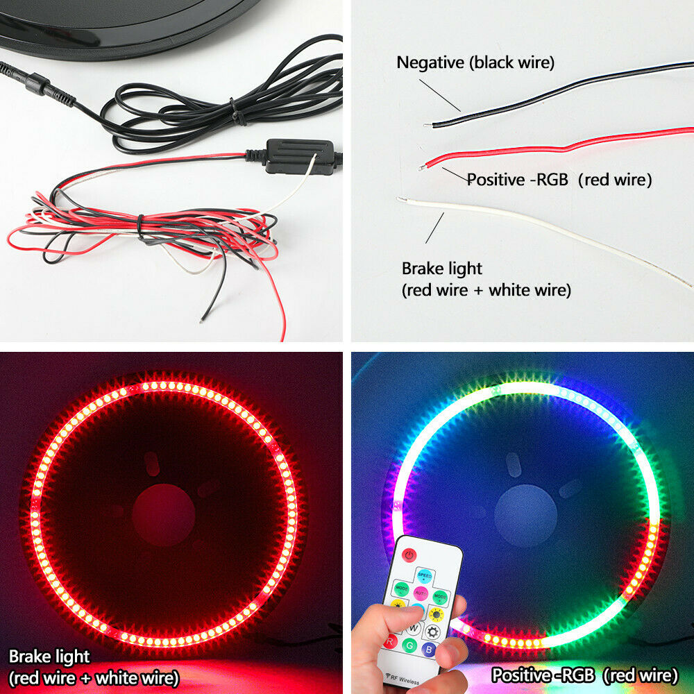 RGB LED Spare Tire Light Rear Third Brake Lamp for Jeep Wrangler JK JL 2007-2021