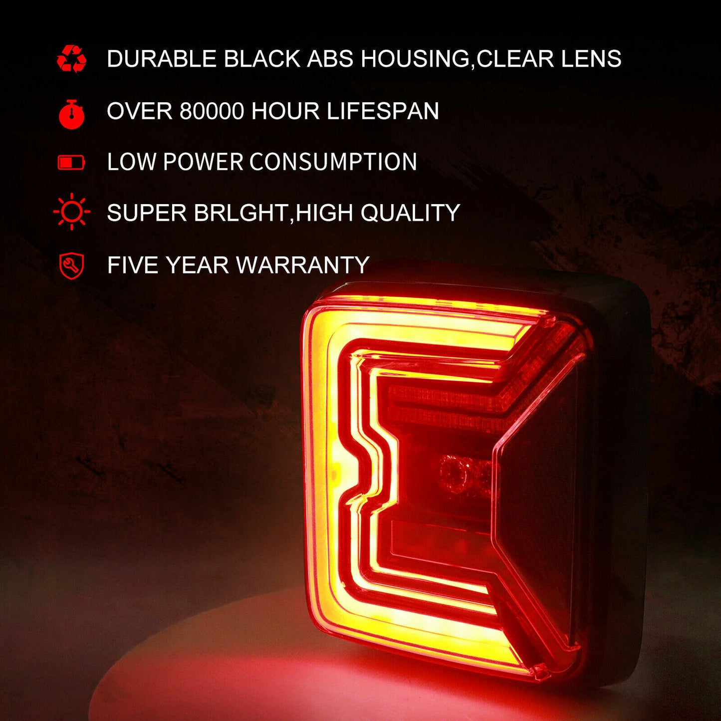 Pair LED Tail Lights Rear Lamp Break Turn Signal Light For Jeep Wrangler JL JLU