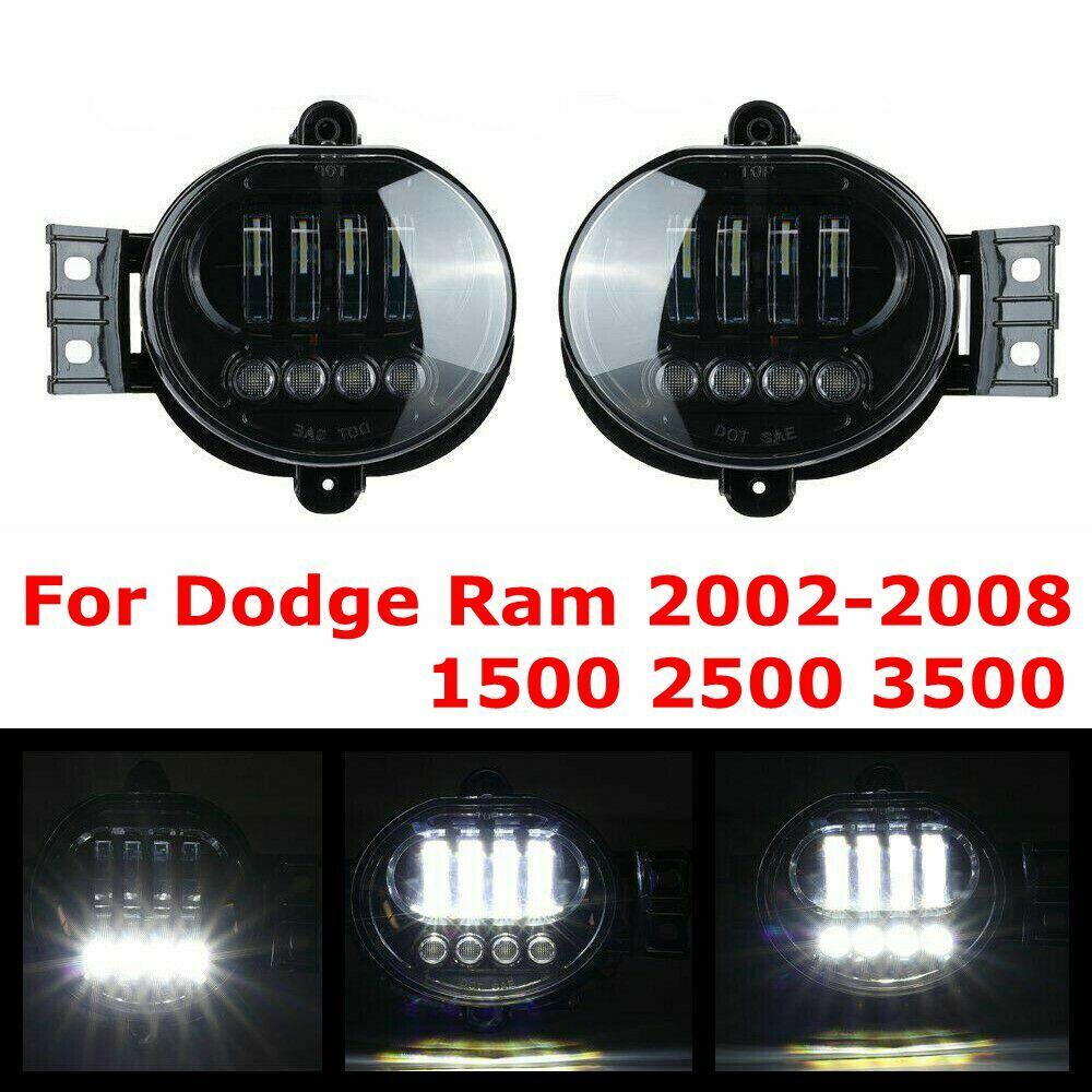 LED Projector Driving Fog Lights Fit For 02-08 Dodge Ram 1500 2500 3500