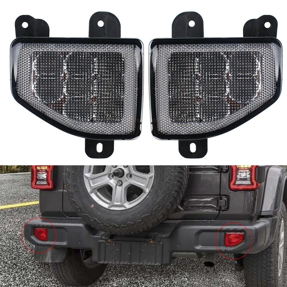 Rear Bumper Reflector LED Taillight Red Taillights For Jeep Wrangler 2018 2019