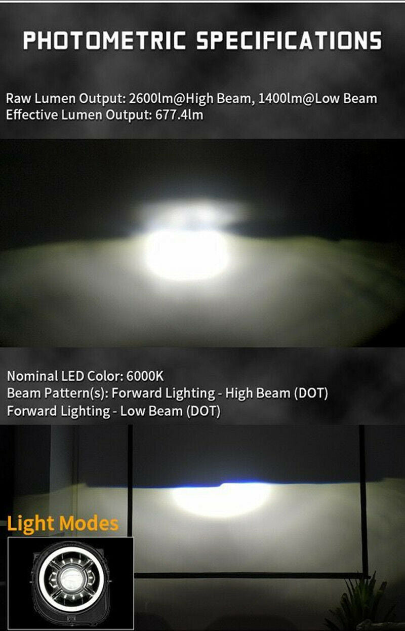 Plug and Play Led headlight Hi/Low beam with Halo For Jeep Renegade 2015-2022