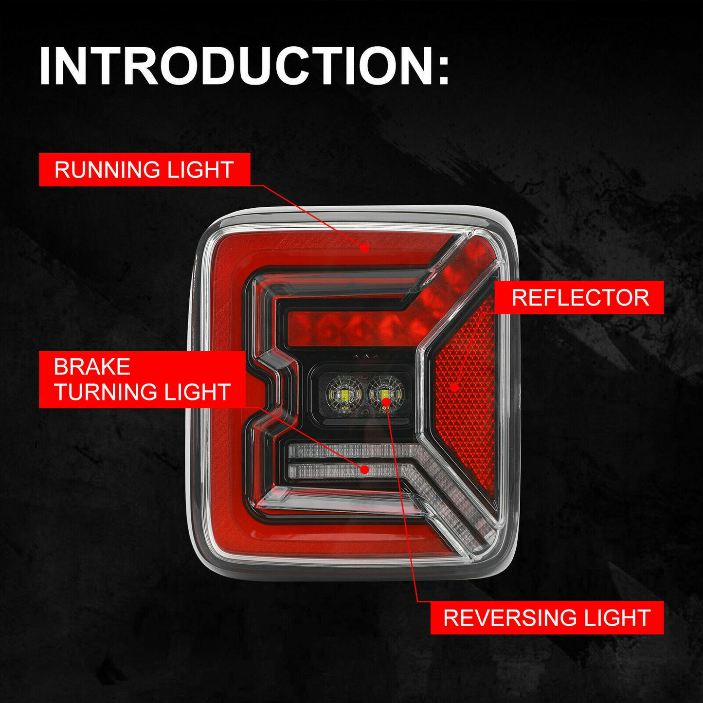 Pair LED Tail Lights Rear Lamp Break Turn Signal Light For Jeep Wrangler JL JLU