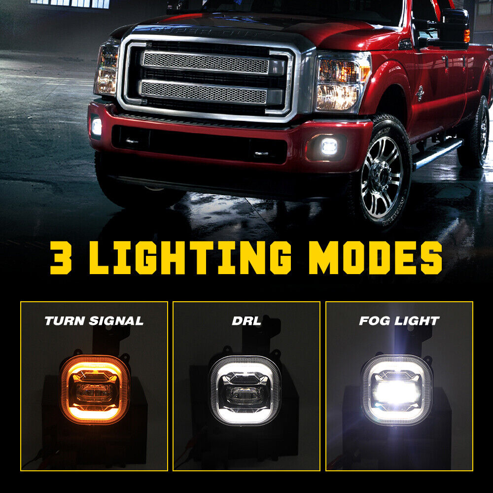 Pair LED Fog Lights Bumper Lamp For Ford F-250 F-350 F-450 F-550 2008-2010