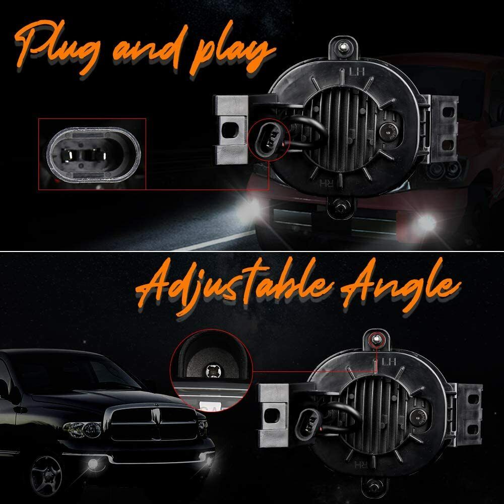 LED Fog Driving Lights Projector For Dodge Ram 1500 2500 3500 2002-2009 Pickup