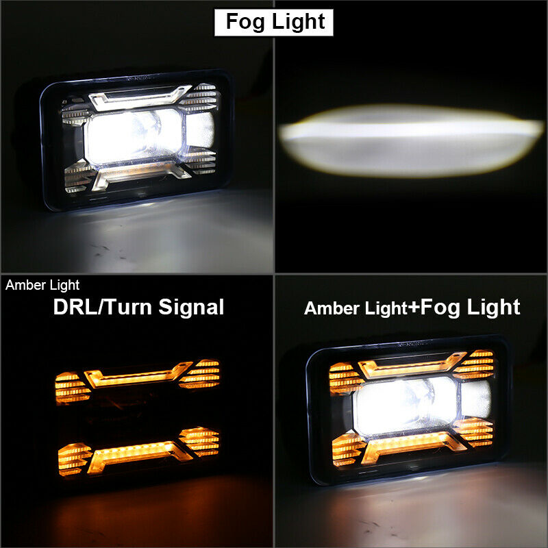 Fog Lights Bumper Amber Driving Lamp Assembly for 2015-20 Ford F-150 White LED