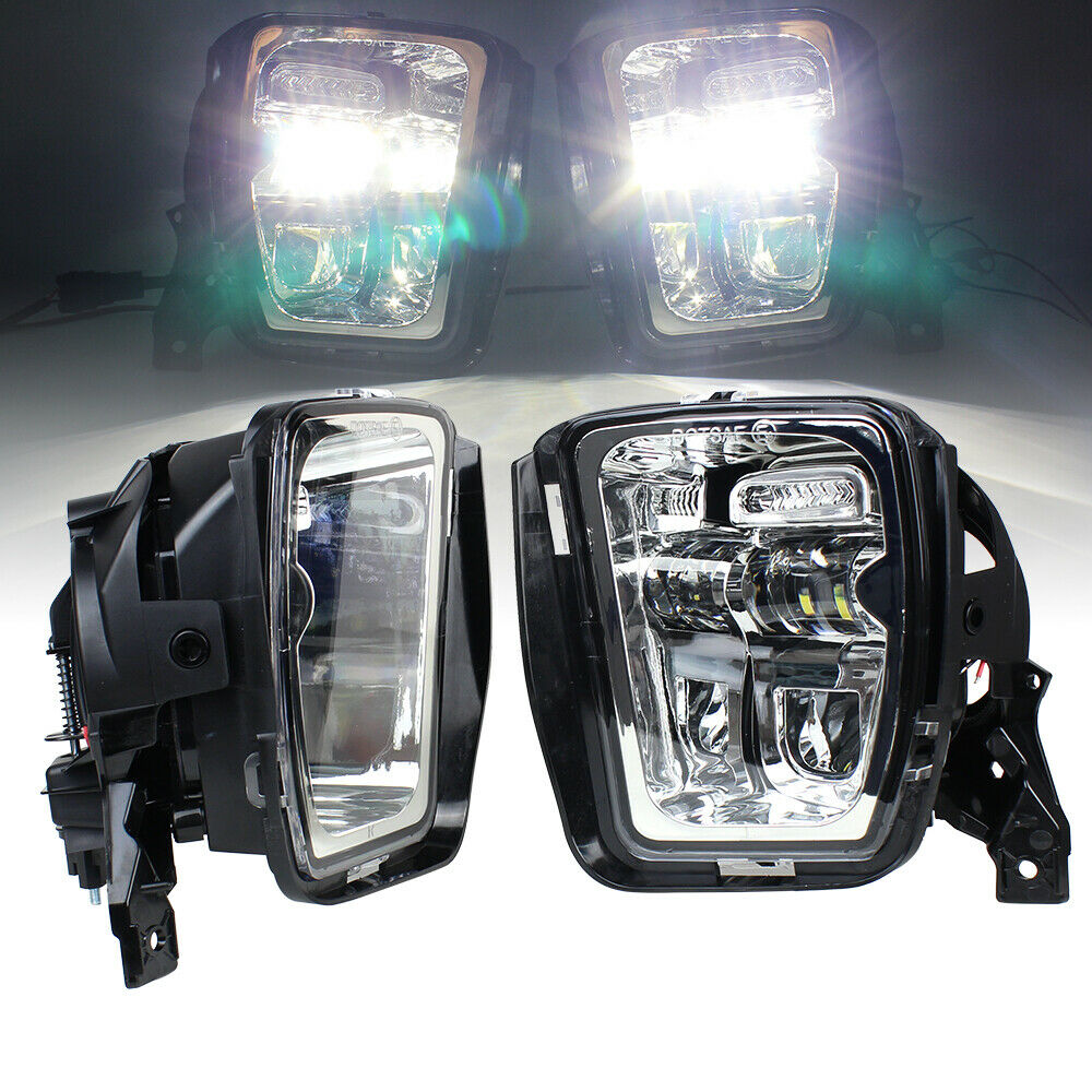 Chrome Bumper LED Fog Lights for Dodge Ram 1500 2013 2014 2015 2016 2017 2018