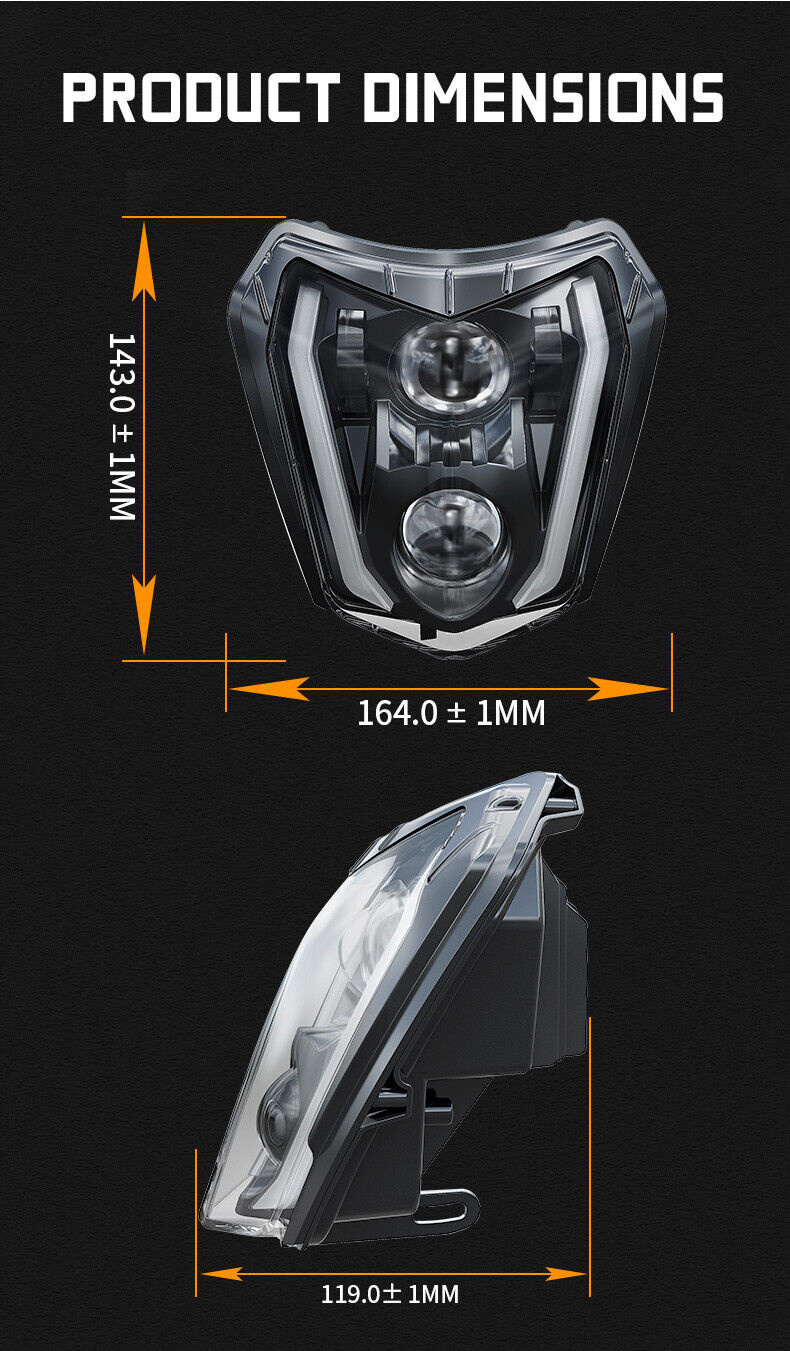 LED Headlight High/Low Beam with DRL For KTM 2017-2023 125 250 350 450 501 SMC-R 690