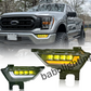 Pair LED Fog Light Lamps Assembly withTurn Signal DRL For Ford F150 2021 2022 2023 Left Driver and Right Passenger Side Fog Light(Yellow Beam)