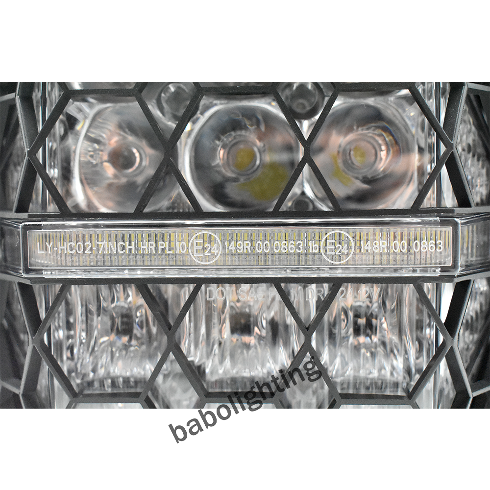For Harley Touring Street Glide 2014-2023 Road King 7 inch LED Headlight with Hi-Lo Beam White DRL DOT/E24 Certification