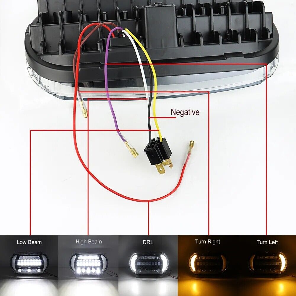 Dual LED Headlights Hi/Lo DRL Turn Signal Lights For Harley Road Glide 1998-2013