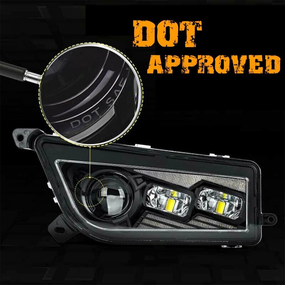 A pair ATV LED Headlight Assembly with Hi-Lo Beam DRL Turn Signal for Polaris RZR 900s Razor 1000 XP Turbo 2014-2020