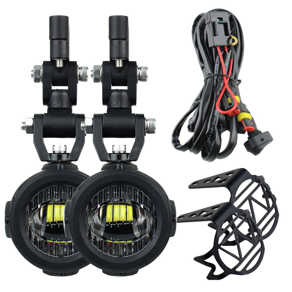 LED Fog Lights Driving Lamp W/ Relay for BMW R1200GS/ADV K1600 R1200 Plug & Play