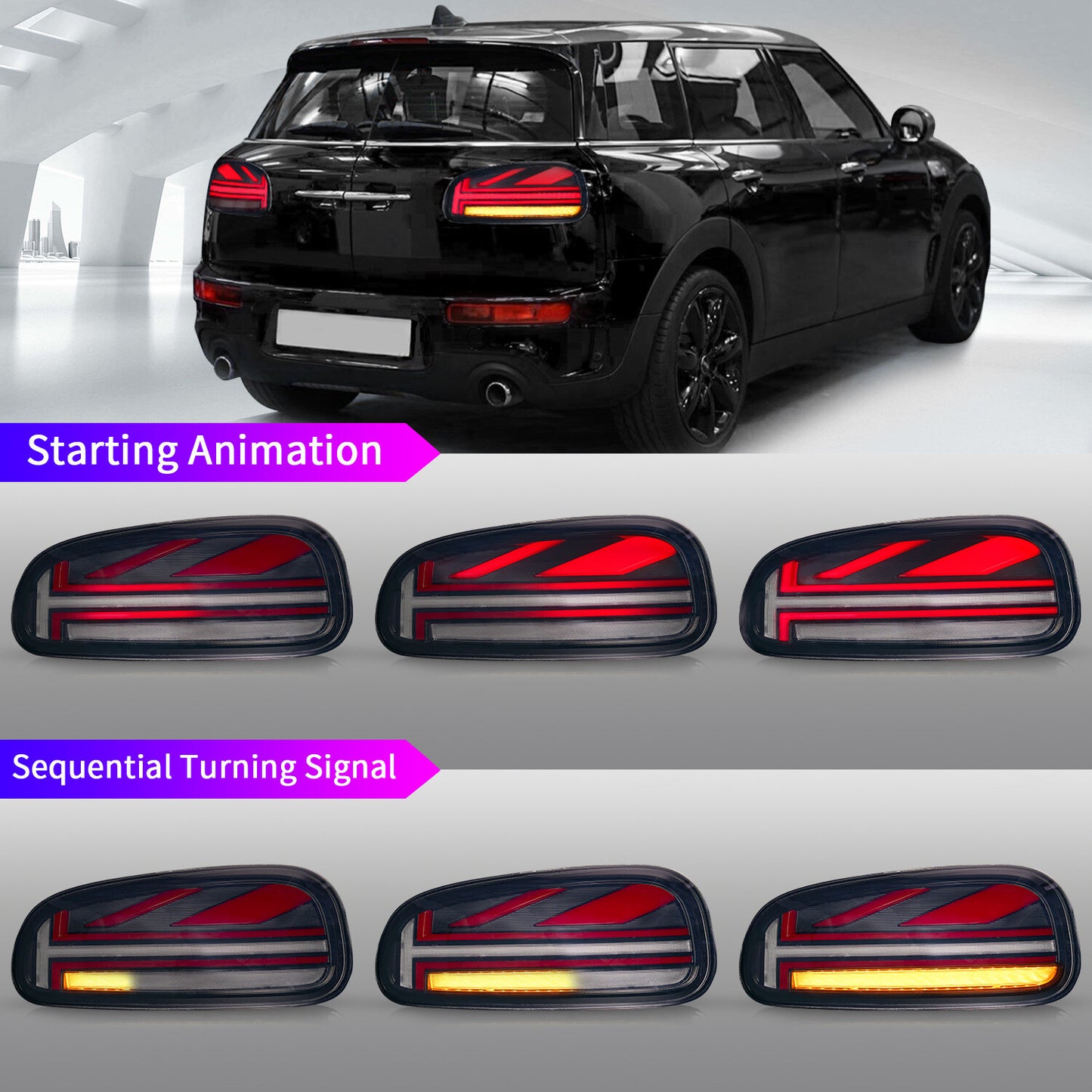 LED Tail Lights Assembly for 2016-19 Mini Cooper S Clubman F54 Rear Brake Light