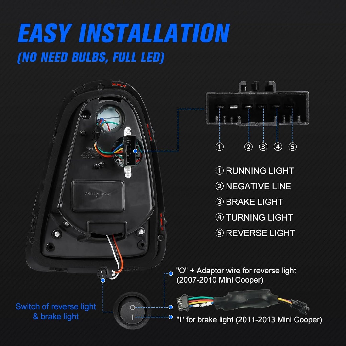 Rote LED Heckleuchten für BMW Mini Cooper S R56 R57 R58 R59 2007-2013 w/Start-up