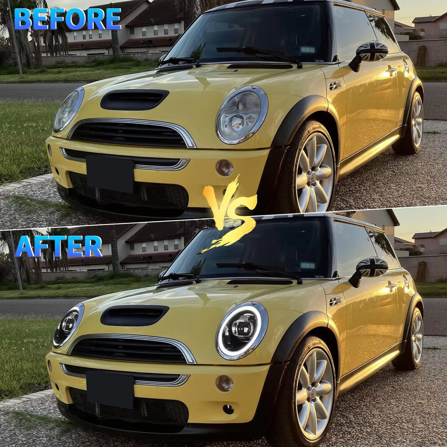 für Mini Cooper R50 R52 R53 2001-2007 LED Scheinwerfer DRL Hi/Lo Strahl Blinker
