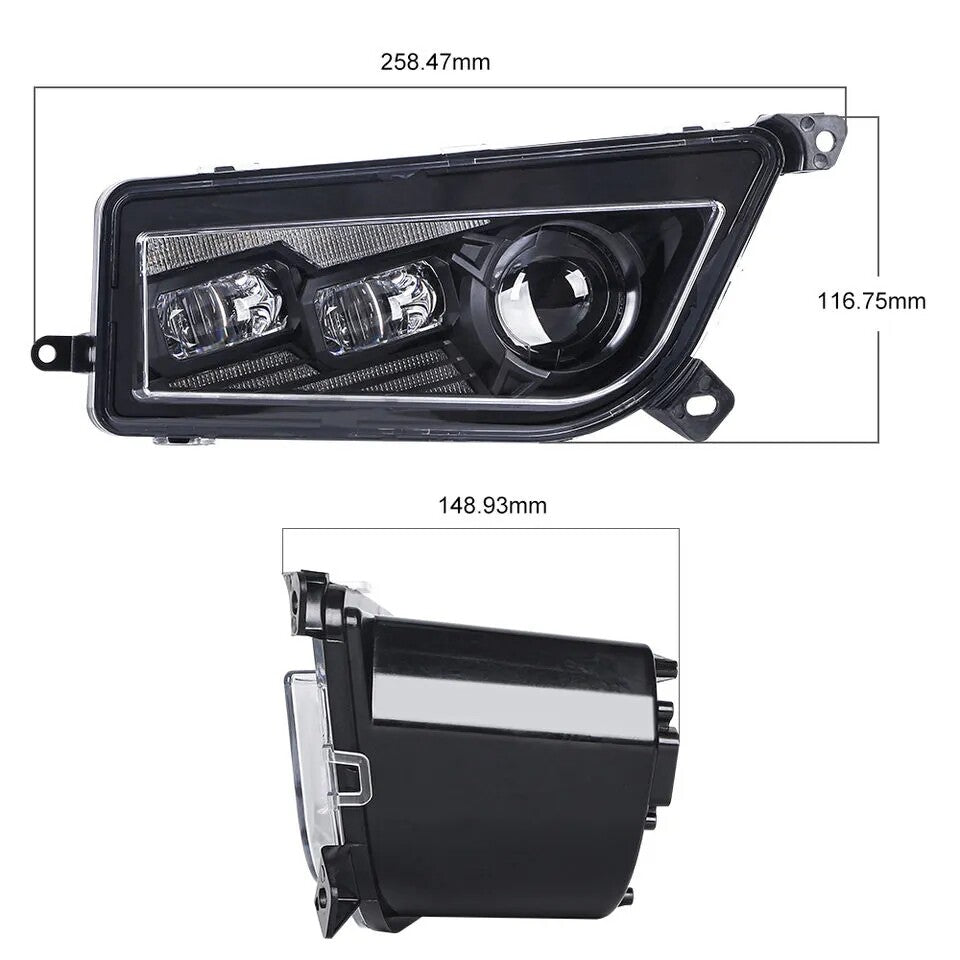 A pair ATV LED Headlight Assembly with Hi-Lo Beam DRL Turn Signal for Polaris RZR 900s Razor 1000 XP Turbo 2014-2020