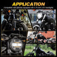 E24 DOT 5.75 inch LED Headlight with Amber DRL for Harley Davidson Dyna Street Bob Super Wide Glide Low Rider Night Rod Train Sportster Iron 883 Indian Scout Triumph