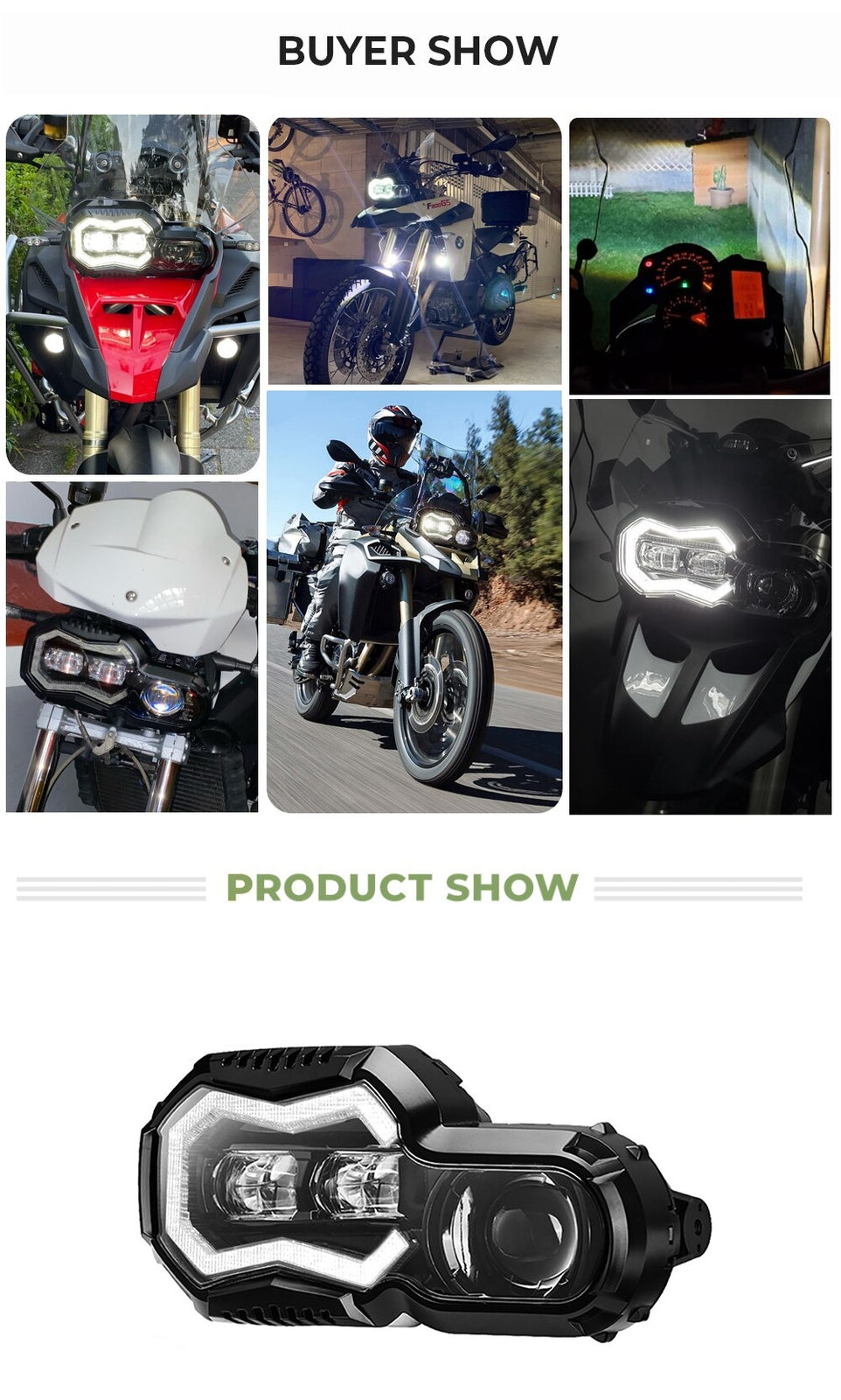 LED Headlight with DRL Hi-Lo Beam E-Approval Plug & Play for BMW F650 f700 F800 GS F800 R