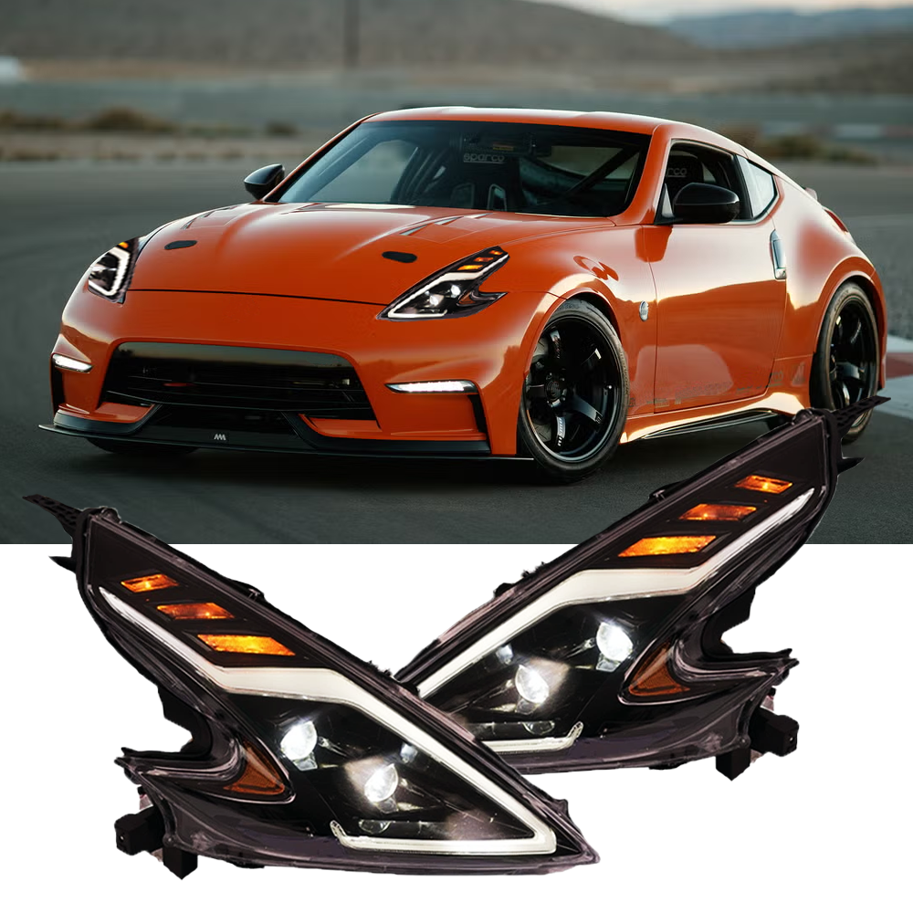LED Headlights with DRL Hi/Low Beam Turn Signal for Nissan 370Z Fairlady Z34 2009-2021