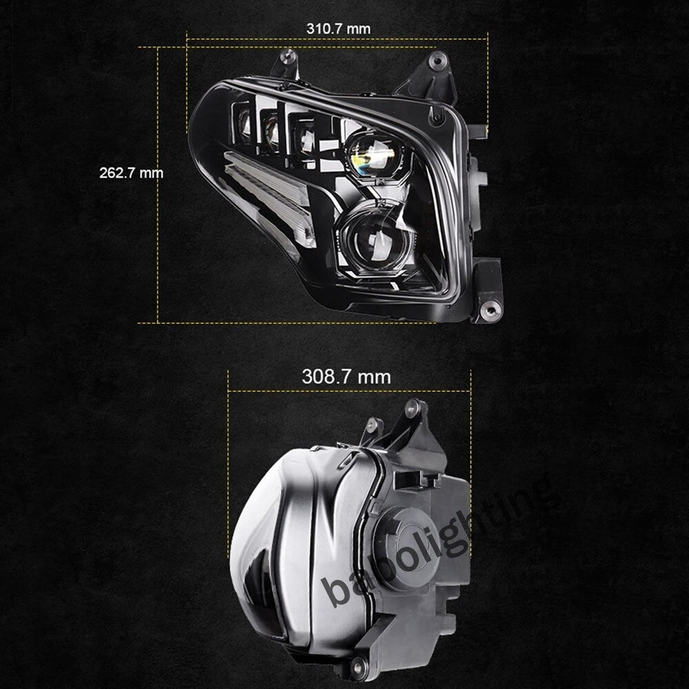 LED Adjustable Beam Headlight with Daytime Running Lights Hi/Lo Beam for Honda Gold Wing GL1800 2001-2017