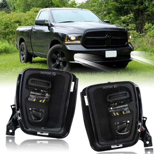 Für Dodge Ram 1500 2013-2018 Paar DOT LED Schwarz Stoßstange Nebelscheinwerfer