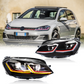 2PCS LED Headlights with White DRL Sequential Turn Signal High Low Beam for VW Golf7 MK7 VII
