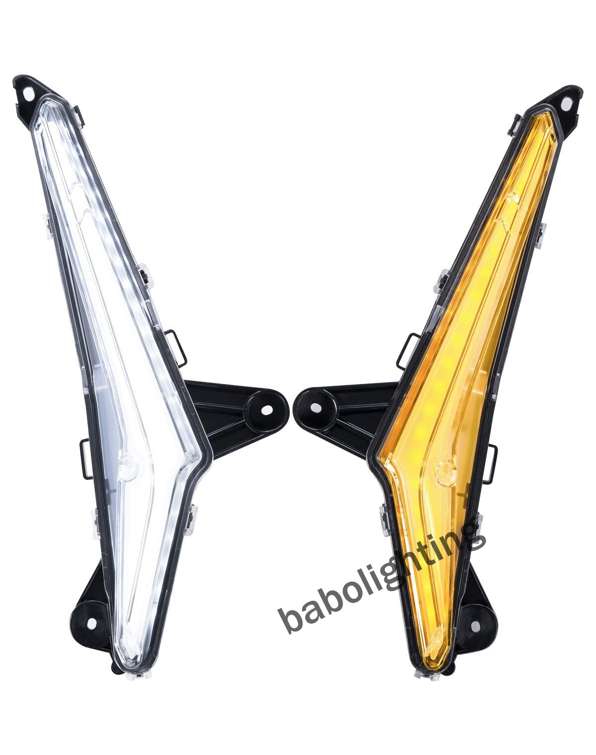 For Can-Am Maverick R 2024-2025 RGB Front LED Turn Signal Fang Lights DRL