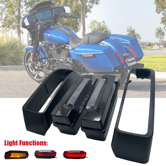 Pair Rear Fender LED Saddle Bag LED Taillight Rear Lamps for 2024 Harley Street Glide/ Road Glide