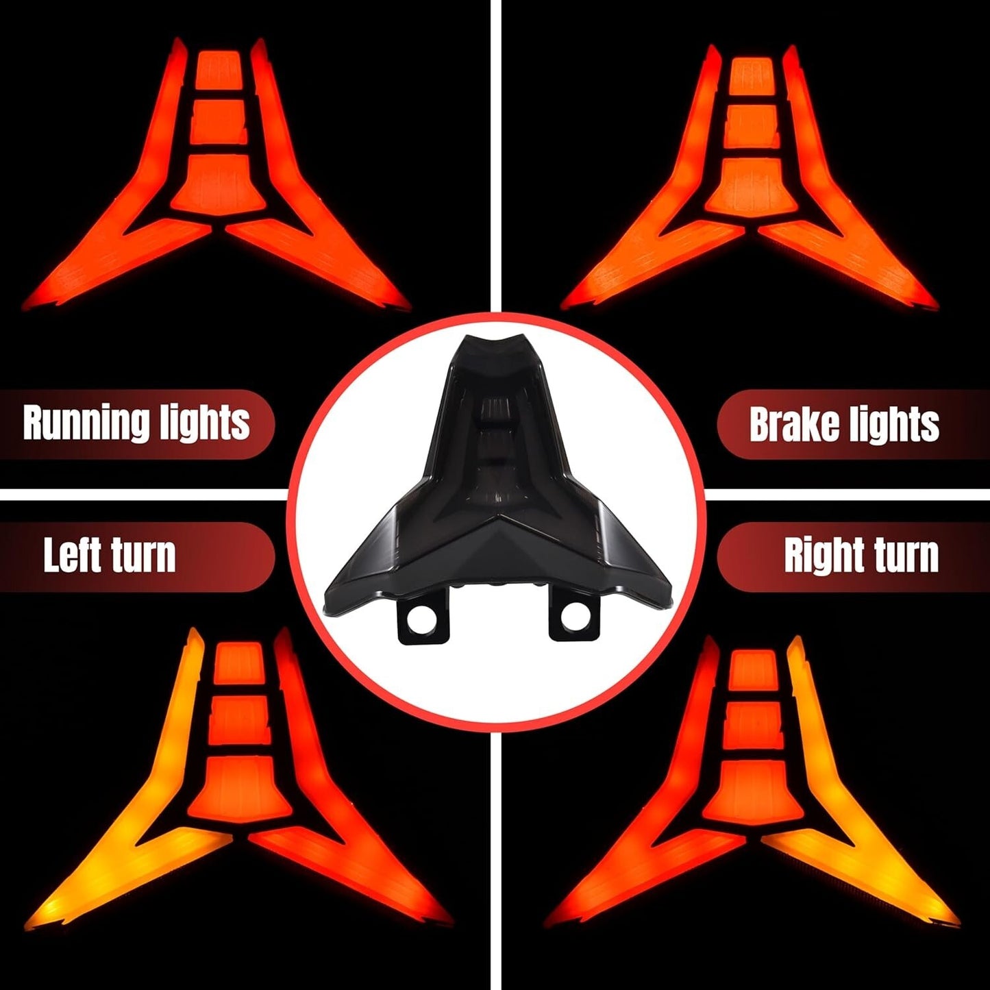 For 2019-24 Kawasaki Ninja ZX-6R ZX-10R Integrated LED Tail Light w/ Turn SMOKED