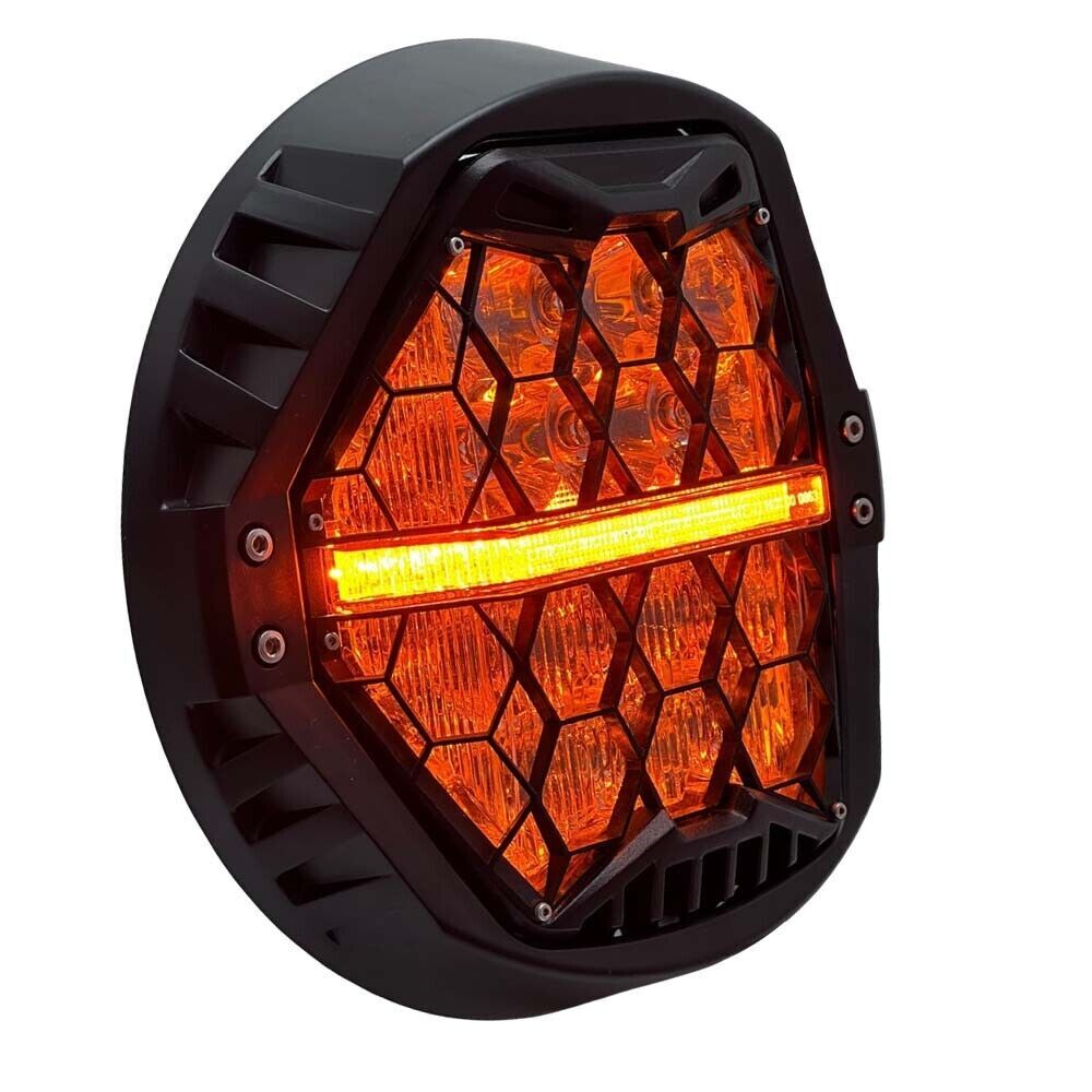 7" inch Motorcycle LED Headlight High Low Beam with Amber DRL for Harley Touring Street Glide Cvo Tri Softail