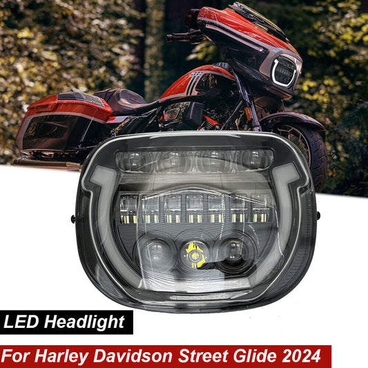 LED Headlight DRL Hi/Lo Beam For Harley Street Glide 2024 Headlamp Plug and Play