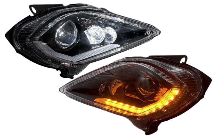 Pair LED Headlights For 2006-2024 YAMAHA RAPTOR YFZ 450 700R YFM 250 350 700