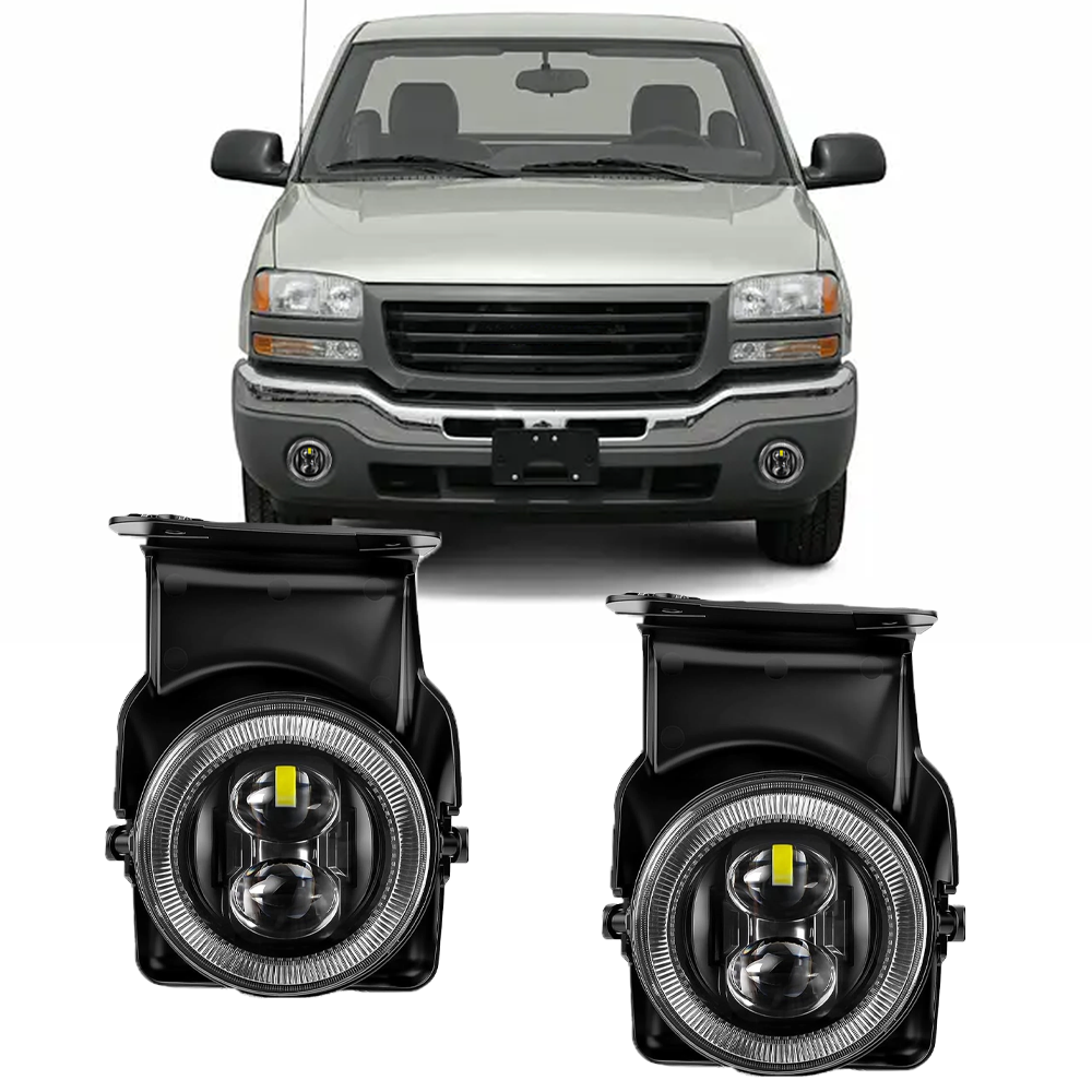 2PCS LED Front Fog Lights for GMC Sierra 1500 2500 HD 3500 2004 2005 2006