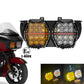 E24 240W Yellow&Clear Clens Honeycomb LED Headlight for Harley Davidson Road Glide 2018 2019 2021 2023 2015-2023 High Low Beam Daytime Running Light