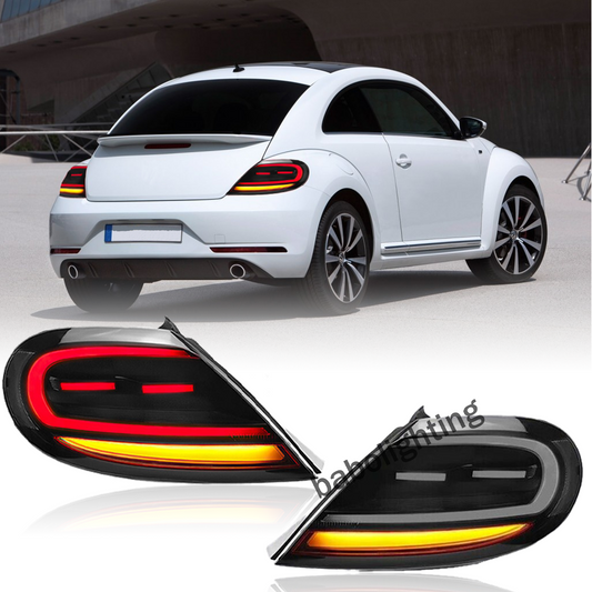 Smoke Car LED Tail Lights w/ Sequential Turn Rear Lamps  For VW Beetle 2013-2019 2PCS