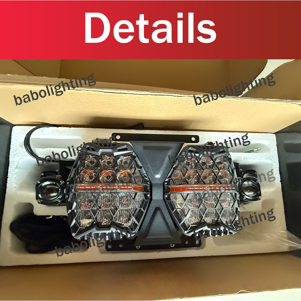 LED Headlight Assembly with Amber DRL High Low Beam Yellow Fog Lights For Harley Road Glide CVO  Standard 2024-2025