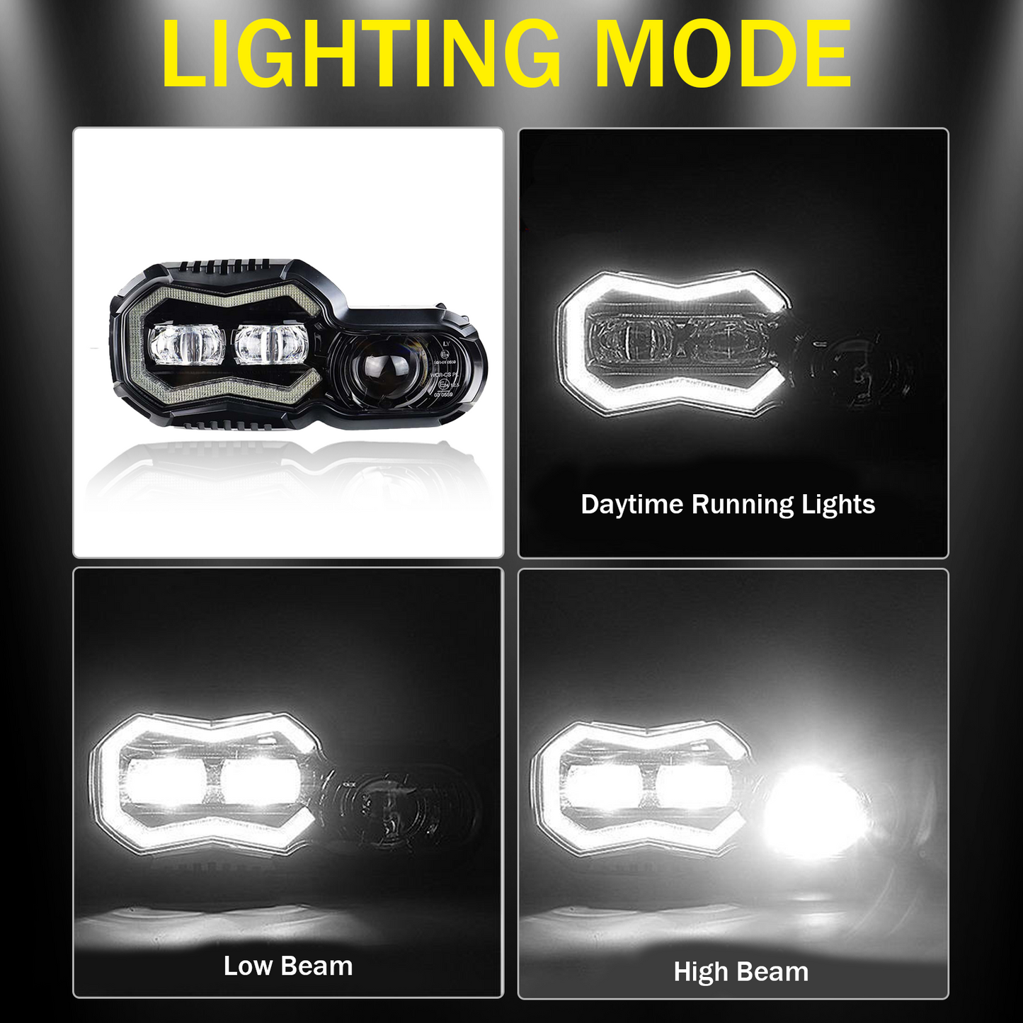 LED Headlight with DRL Hi-Lo Beam E-Approval Plug & Play for BMW F650 f700 F800 GS F800 R