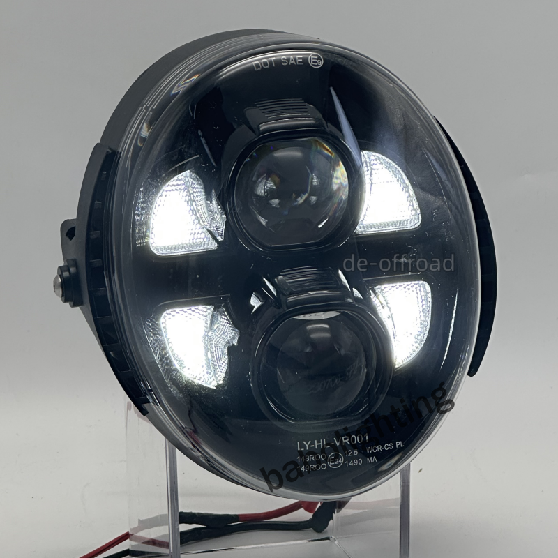 für Harley V-Rod 2002-2017 E24 LED Scheinwerfer mit Tagfahrlicht Fernlicht Abblendlicht