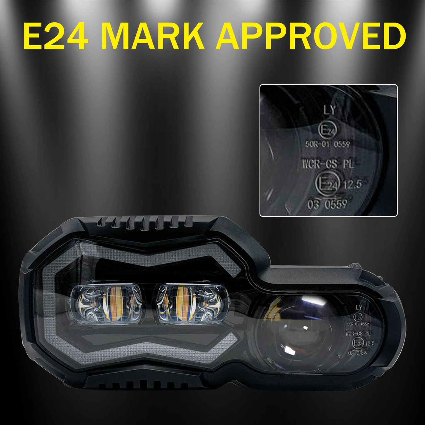 LED Headlight with DRL Hi-Lo Beam E-Approval Plug & Play for BMW F650 f700 F800 GS F800 R