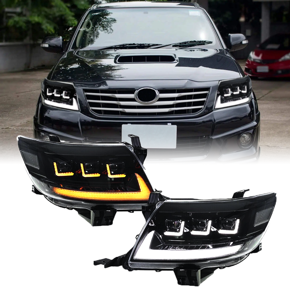 LED Headlights with DRL High Low Beam Turn Signal for Toyota Hilux Vigo 2012 2013 2014