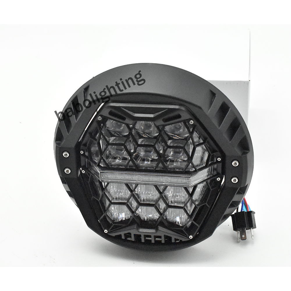 For Harley Touring Street Glide 2014-2023 Road King 7 inch LED Headlight with Hi-Lo Beam White DRL DOT/E24 Certification
