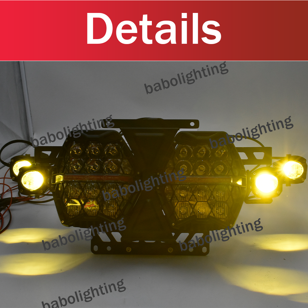 LED Headlight Assembly with Amber DRL High Low Beam Yellow Fog Lights For Harley Road Glide CVO  Standard 2024-2025