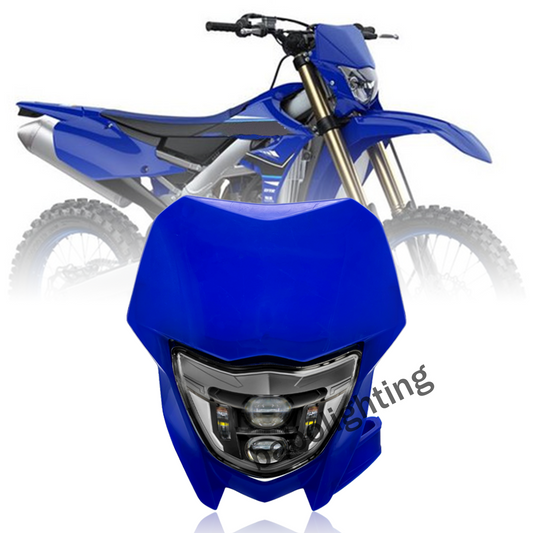 LED Headlight with DRL Hi/Low Beam w/ Blue Fairing for Yamaha WR 450 450F WR 250 250F 2002-2025
