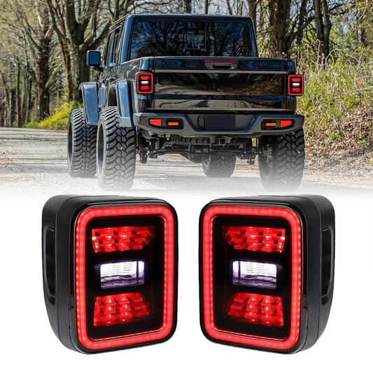 Smoked LED Tail Lights Brake Lamp Turn Signal For Jeep Gladiator JT 2020-2022