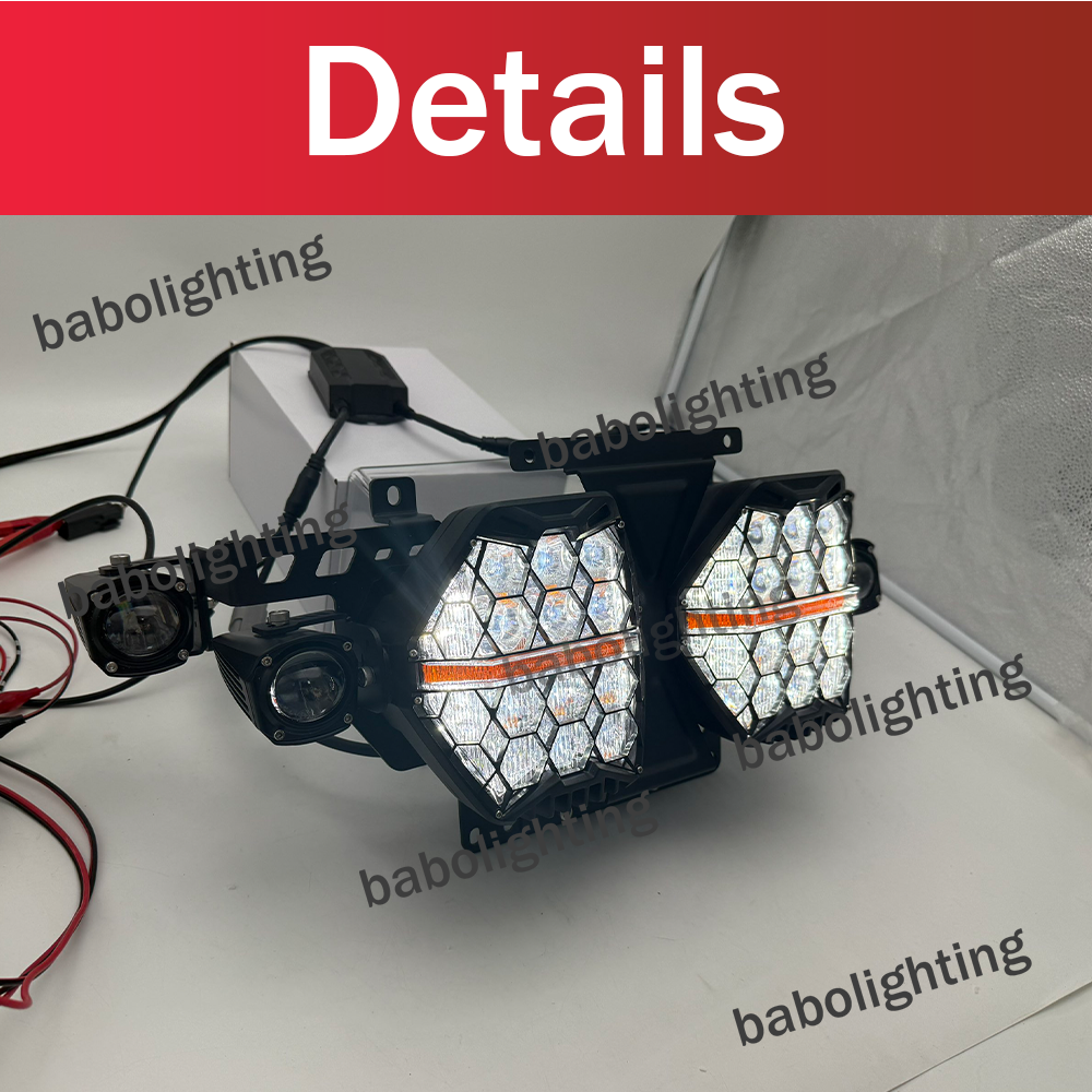 LED Headlight Assembly with Amber DRL High Low Beam Yellow Fog Lights For Harley Road Glide CVO  Standard 2024-2025